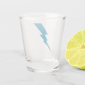 Blauw Flash-bliksembolt Shot Glas (Achterkant)