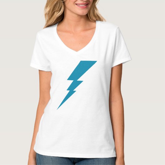 Blauw Flash-bliksembolt T-shirt (Voorkant)