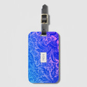  blauw flessenmonogram bagagelabel (Voorkant (verticaal))