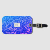  blauw flessenmonogram bagagelabel (Voorkant (horizontaal))