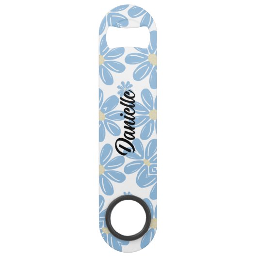 Blauw flessenpatroon - Aangepaste flesopening Speed Flessenopener (Voorkant)