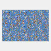 Blauw flessenpatroon laat Waterverf Berries Inpakpapier Vel (Voorkant 3)