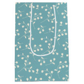 blauw flessenpatroon | Monogram en naam Medium Cadeauzakje (Achterkant)