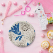  blauw flessenpatroon | Papieren Borden Bordje (Feest)