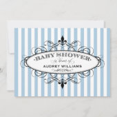  Blauw Fleur de Lis Frans Baby shower Kaart (Achterkant)