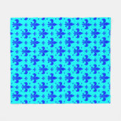 Blauw Fleur-de-lis Patroonontwerp Fleece Deken (Voorkant (Horizontaal))