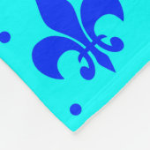 Blauw Fleur-de-lis Patroonontwerp Fleece Deken (Hoek)