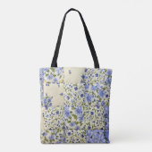 blauw floraal quilt-ontwerp tote bag (Achterkant)