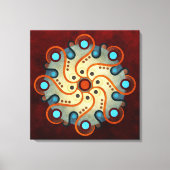 Blauw Floral Abstract Vector Kunstschildpad Pr Canvas Afdruk (Voorkant)