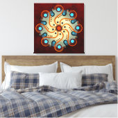 Blauw Floral Abstract Vector Kunstschildpad Pr Canvas Afdruk (Insitu (Slaapkamer))