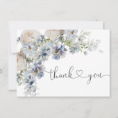 Blauw Floral Baby shower Hartelijk dank (Voorkant)