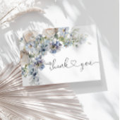 Blauw Floral Baby shower Hartelijk dank