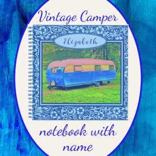 Blauw Floral  Camper Trailer Notitieboek