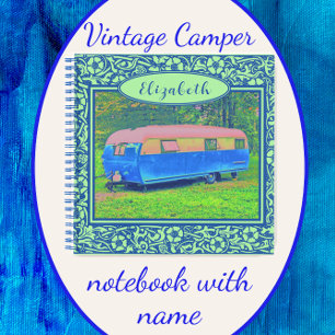 Blauw Floral  Camper Trailer Notitieboek