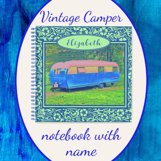 Blauw Floral  Camper Trailer Notitieboek