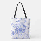 Blauw Floral Custom Teacher Design Tote Bag (Achterkant)