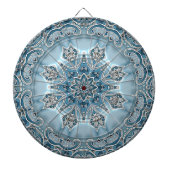 Blauw Floral Dartboard Dartbord (Voorkant)