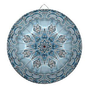 Blauw  Floral Dartboard Dartbord