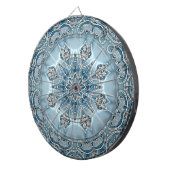 Blauw  Floral Dartboard Dartbord (Voorkant Rechts)