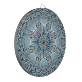 Blauw  Floral Dartboard Dartbord (Voorkant Links)