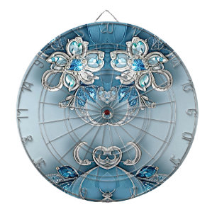 Blauw  Floral Dartboard Dartbord