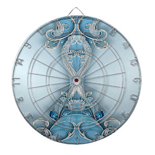 Blauw  Floral Dartboard Dartbord
