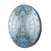 Blauw  Floral Dartboard Dartbord (Voorkant Rechts)