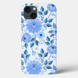 blauw Floral Design cadeau dochter Case-Mate iPhone Case