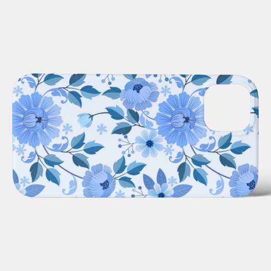 blauw Floral Design cadeau dochter Case-Mate iPhone Case (Achterkant (horizontaal))