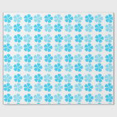 Blauw Floral design Cadeaupapier (Vlak)