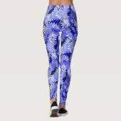 Blauw Floral design Leggings (Achterkant)
