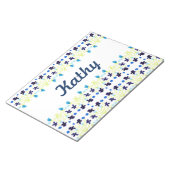Blauw Floral design Notitieblok (Schuin)