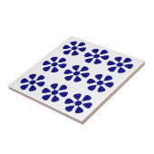 Blauw Floral design Tegeltje (Zijkant)