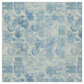 Blauw Floral Ephemeral Pattern Stof (Close Up)