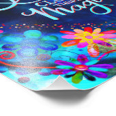  blauw-Floral-liefdeshart Foto Afdruk (Hoek)