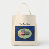 Blauw Floral Lijst Voeg uw Canvas tas van het foto (Voorkant)