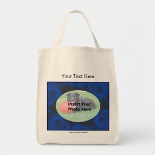 Blauw Floral Lijst Voeg uw Canvas tas van het foto