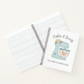 Blauw Floral Mixer Bakery Chef Notitieboek (Binnen)