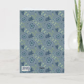 Blauw Floral Modern Gepersonaliseerd Verjaardag Ka Kaart (Achterkant)