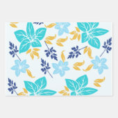 Blauw Floral papier Inpakpapier Vel (Voorkant)