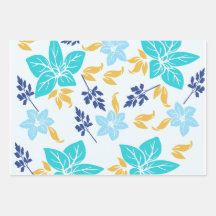Blauw Floral papier
