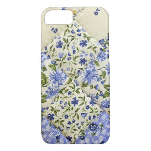 Blauw Floral Patchwork Quilt iPhone 8/7 Hoesje