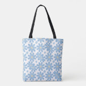 Blauw Floral Patroon - Alles over afdrukbare Canva Tote Bag (Achterkant)