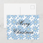 Blauw Floral Patroon - Gepersonaliseerd Briefkaart (Voorkant / Achterkant)