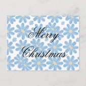 Blauw Floral Patroon - Gepersonaliseerd Briefkaart (Voorkant)