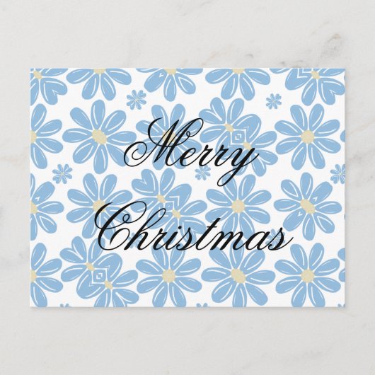 Blauw Floral Patroon - Gepersonaliseerd Briefkaart (Voorkant)