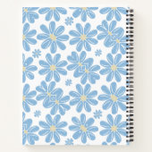 Blauw Floral Patroon - Gepersonaliseerd spiraal No Notitieboek (Achterkant)