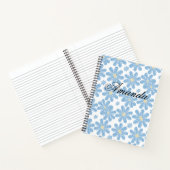 Blauw Floral Patroon - Gepersonaliseerd spiraal No Notitieboek (Binnen)