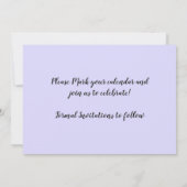 Blauw Floral Patroon sparen de Datum Kaart (Achterkant)