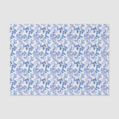 Blauw Floral Patroondepagina Tissuepapier (Voorkant)